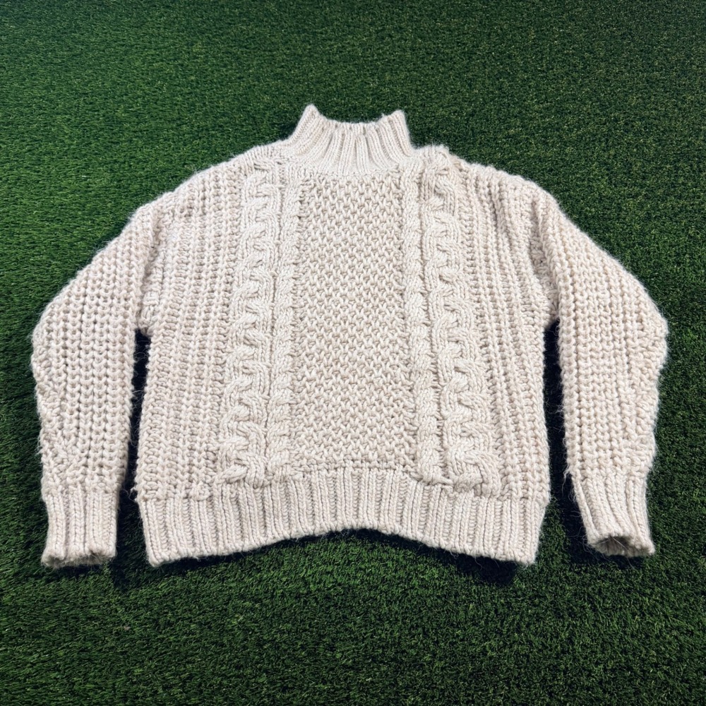 Universal Thread Cream Cable Knit Mock Neck Sweater Womens XS